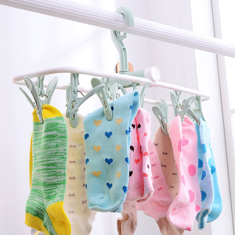 plastic hanger with clips folding hangers for socks, plastic clothes peg hanger