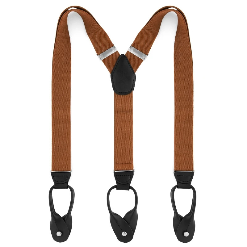 Hot sale Microfiber leather button braces suspenders for men and women