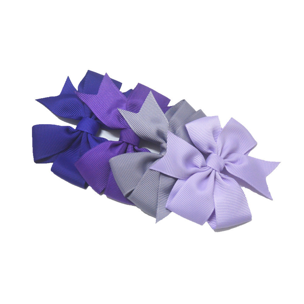 Boutique Grosgrain Ribbon Pinwheel Hair Bows Alligator Clips For Girls Babies Toddlers Accessories Teens Gifts In Pairs