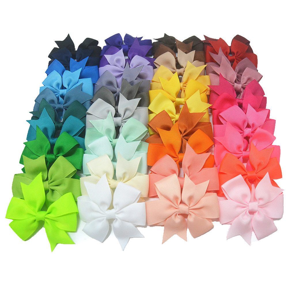 Boutique Grosgrain Ribbon Pinwheel Hair Bows Alligator Clips For Girls Babies Toddlers Accessories Teens Gifts In Pairs