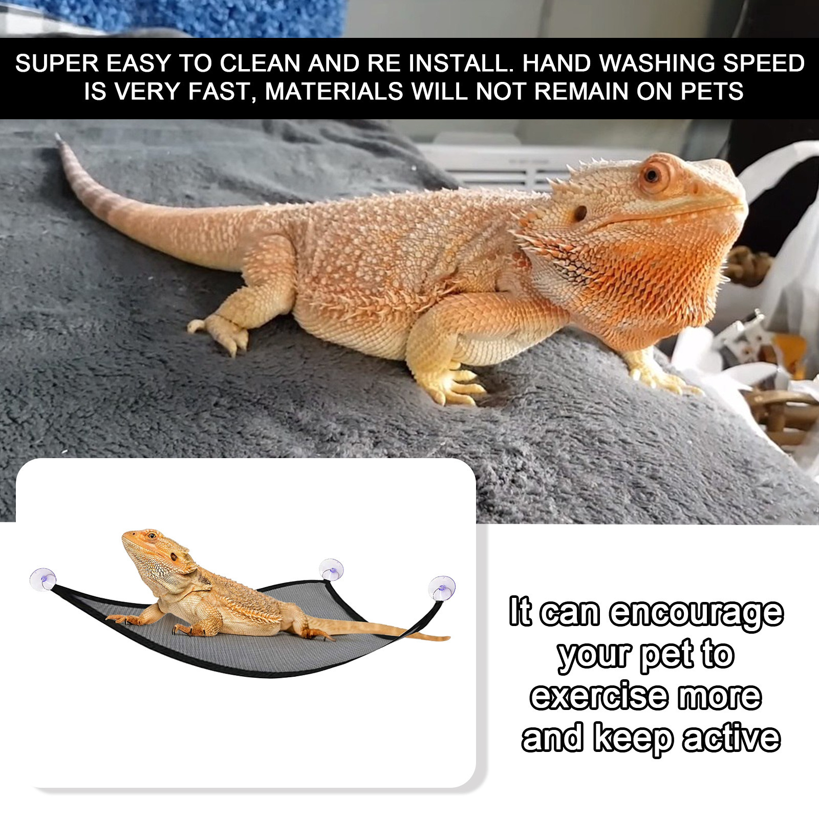 Reptile Hammock for Small Large Bearded Dragon Lizard Reptile Snakes