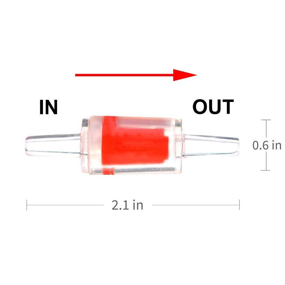 Non-Return Check Valve Aquarium Air Pump Check Valves Red Clear One Way Non-Return Fish Tank Air Pumps & Accessories