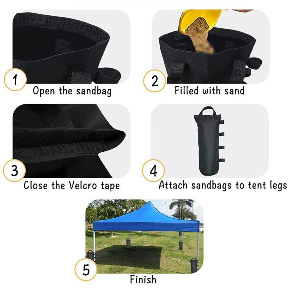 Fixed Garden Gazebo Foot Leg Feet Weights Sand Bags for Marquee Party Tent Leg Canopy Weights Sand Bags for Instant Outdoor Sun