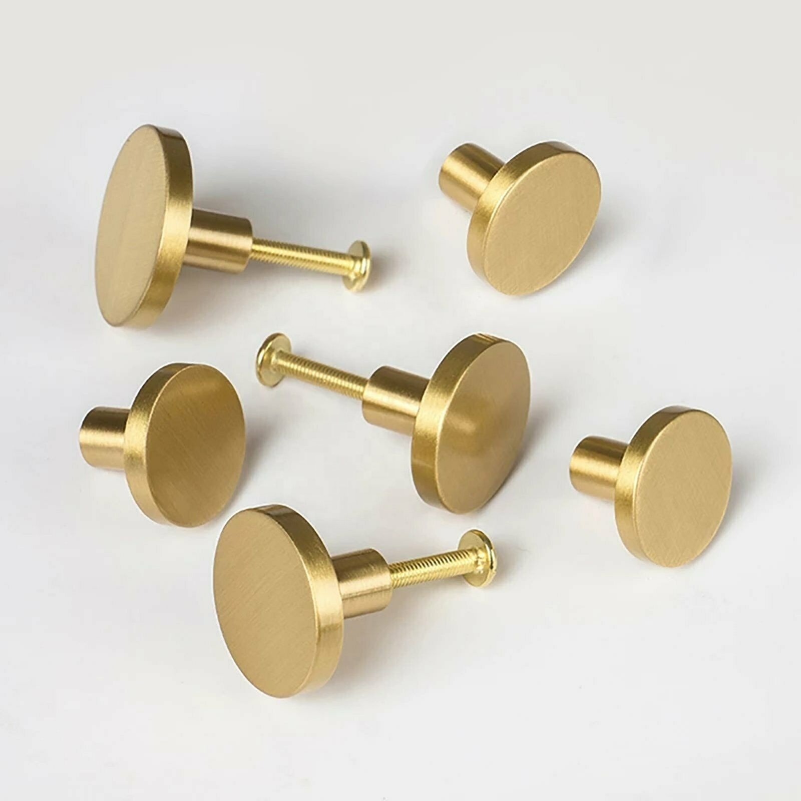 Cabinet Knobs Pure Brass Round Dresser Drawer Knobs and Pulls Simple Decorative Kitchen Cabinet Door Handles