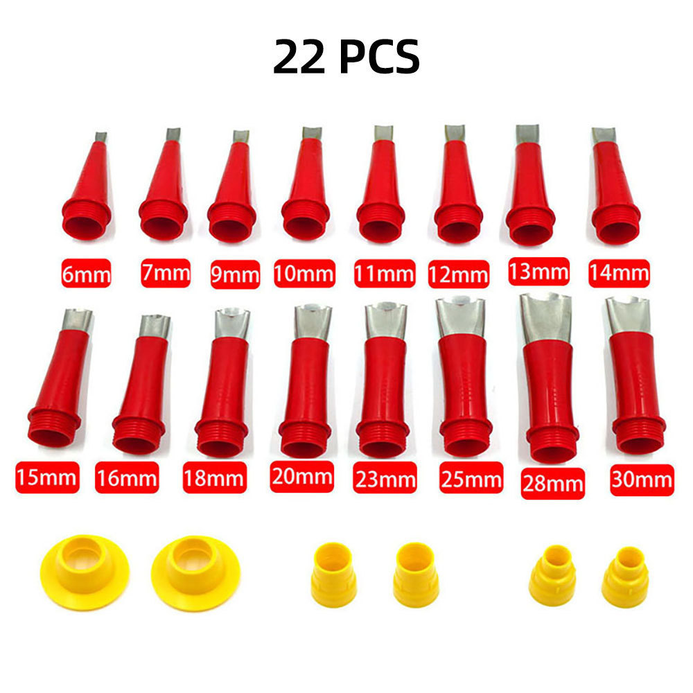 Set Of 22 Caulking Caulk Nozzle Applicator with Base Kits Sealant Finishing Tools