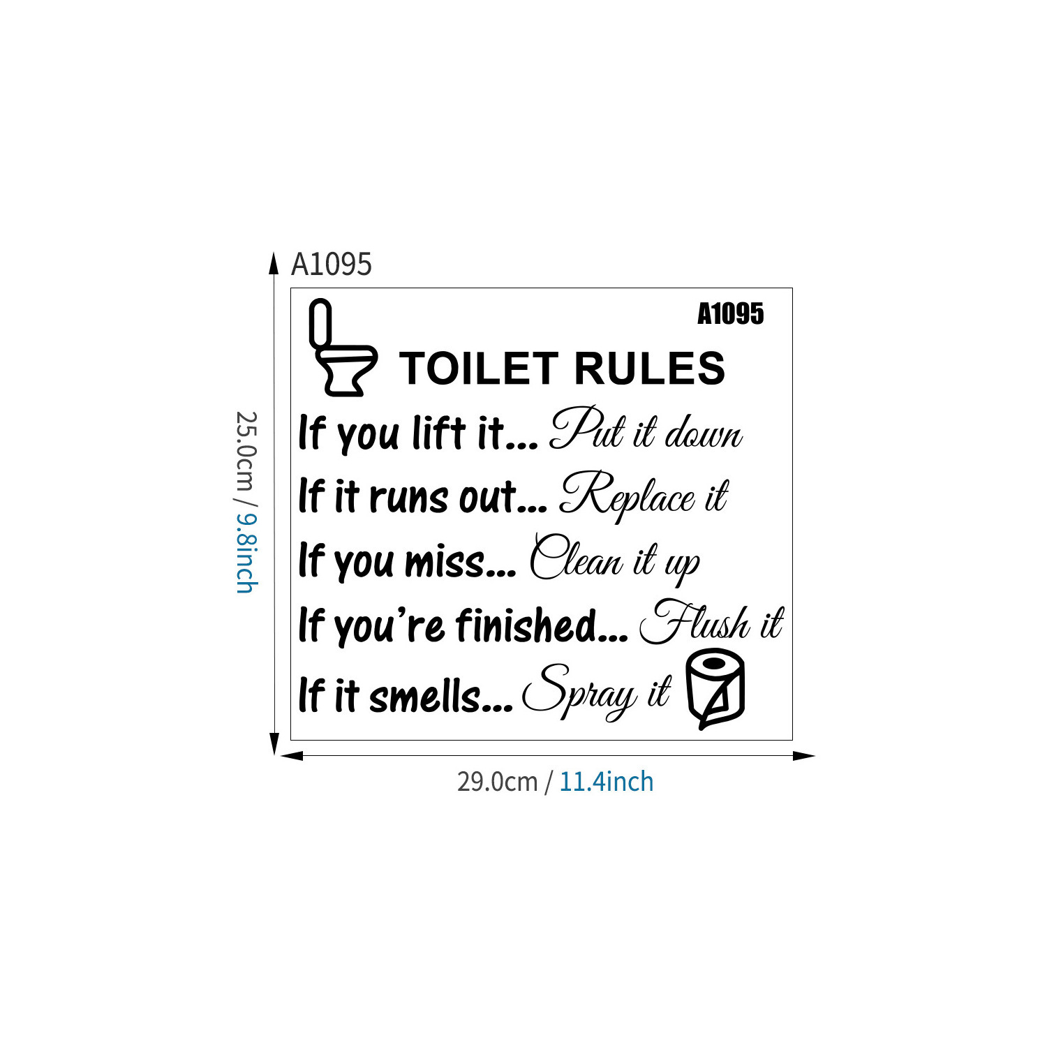 Toilet Rules Bathroom Removable Wall Sticker Vinyl Art Decals DIY Home Decoration Sticker