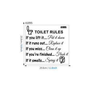 Toilet Rules Bathroom Removable Wall Sticker Vinyl Art Decals DIY Home Decoration Sticker