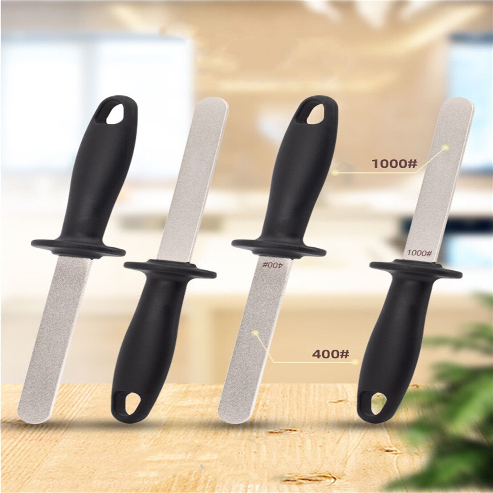 400#/1000# Diamond Knife Sharpener Rod Kitchen Sharpening Steel Household Diamond Stick Sharpener For Chef Knife