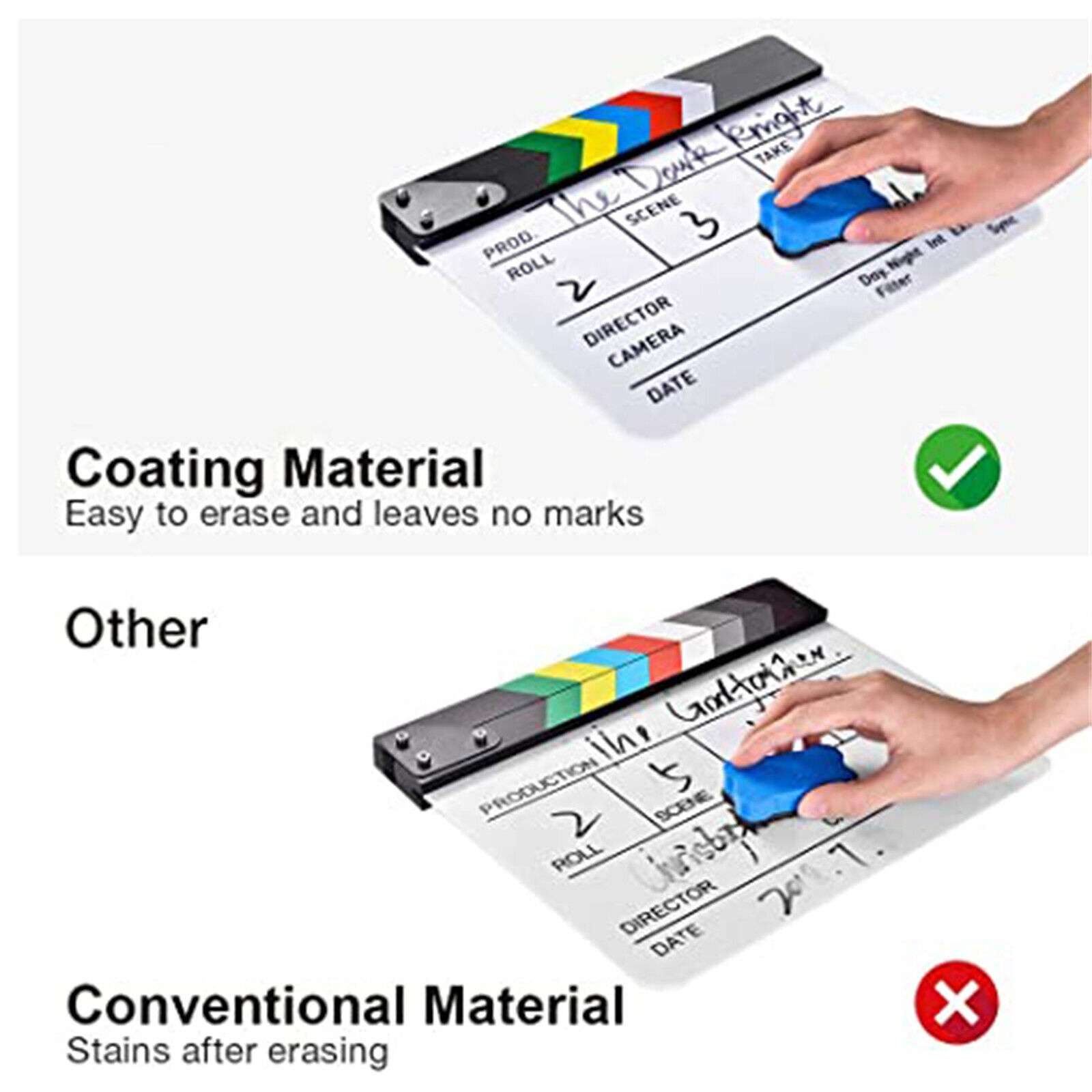 Clapperboard Clapper Board TV Movie Slate Colorful Clapboard Clapper Board Film Cut Action Scene Clapper Board