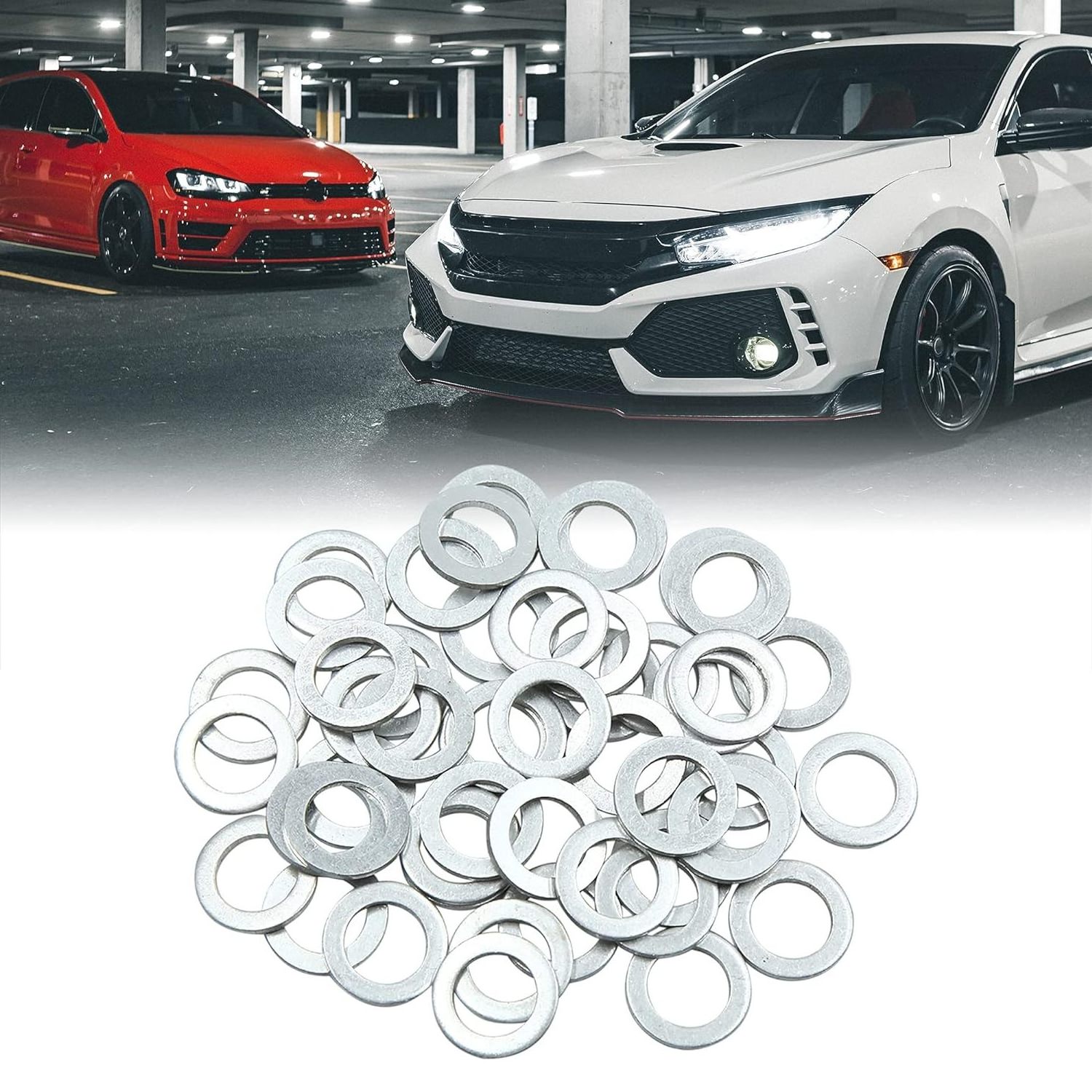 Car Engine Oil Crush Washers Drain Plug Gaskets 14mm ID. 22mm OD. Aluminum