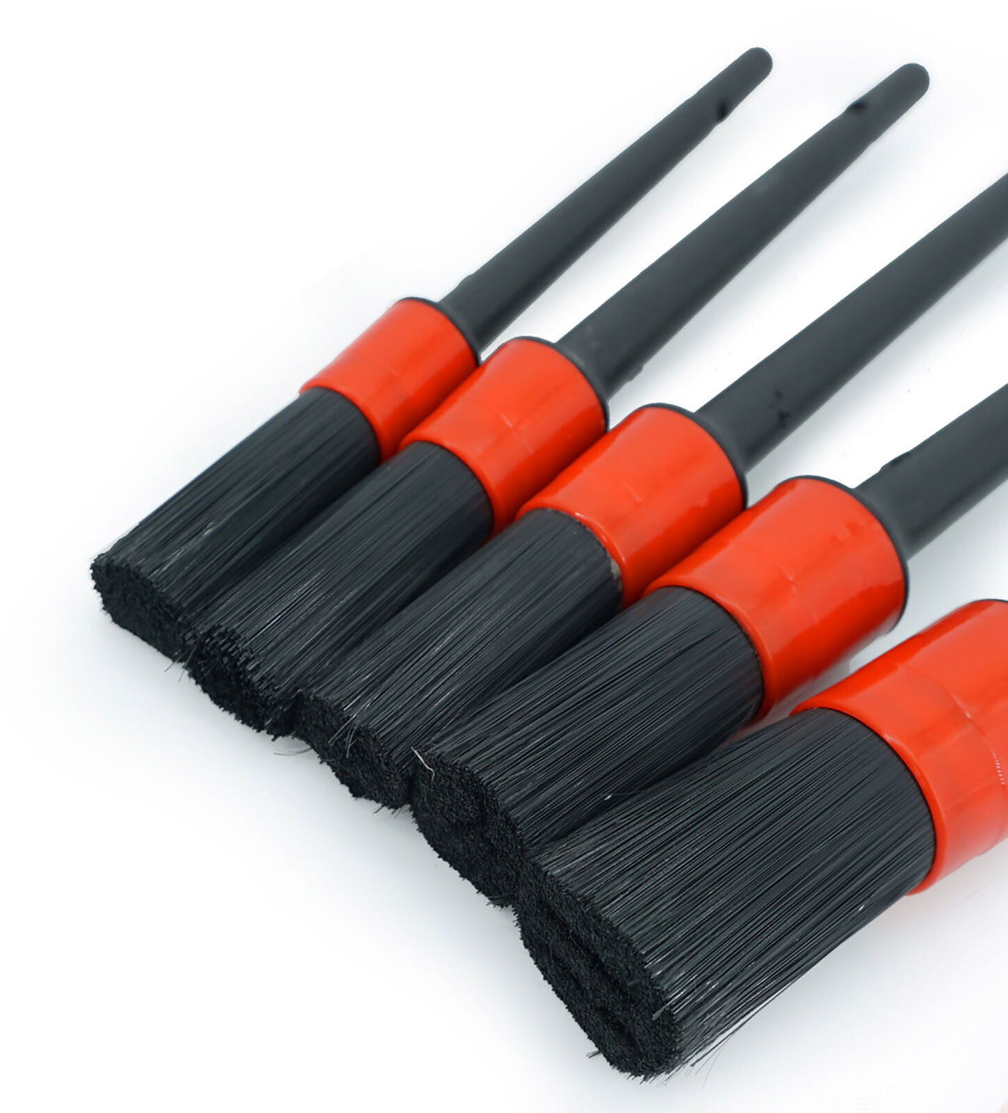 Set Of 5 Car Detailing Cleaning Brush Set Kit For Dashboard Crevice Engine Wheel