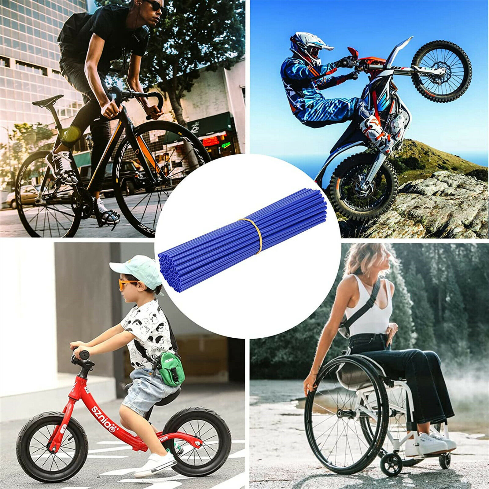 Set Of 72 Bicycle Wheel Spoke Motorcycle Spoke Wrap Kit Bike Mountain Spoke Sleeve