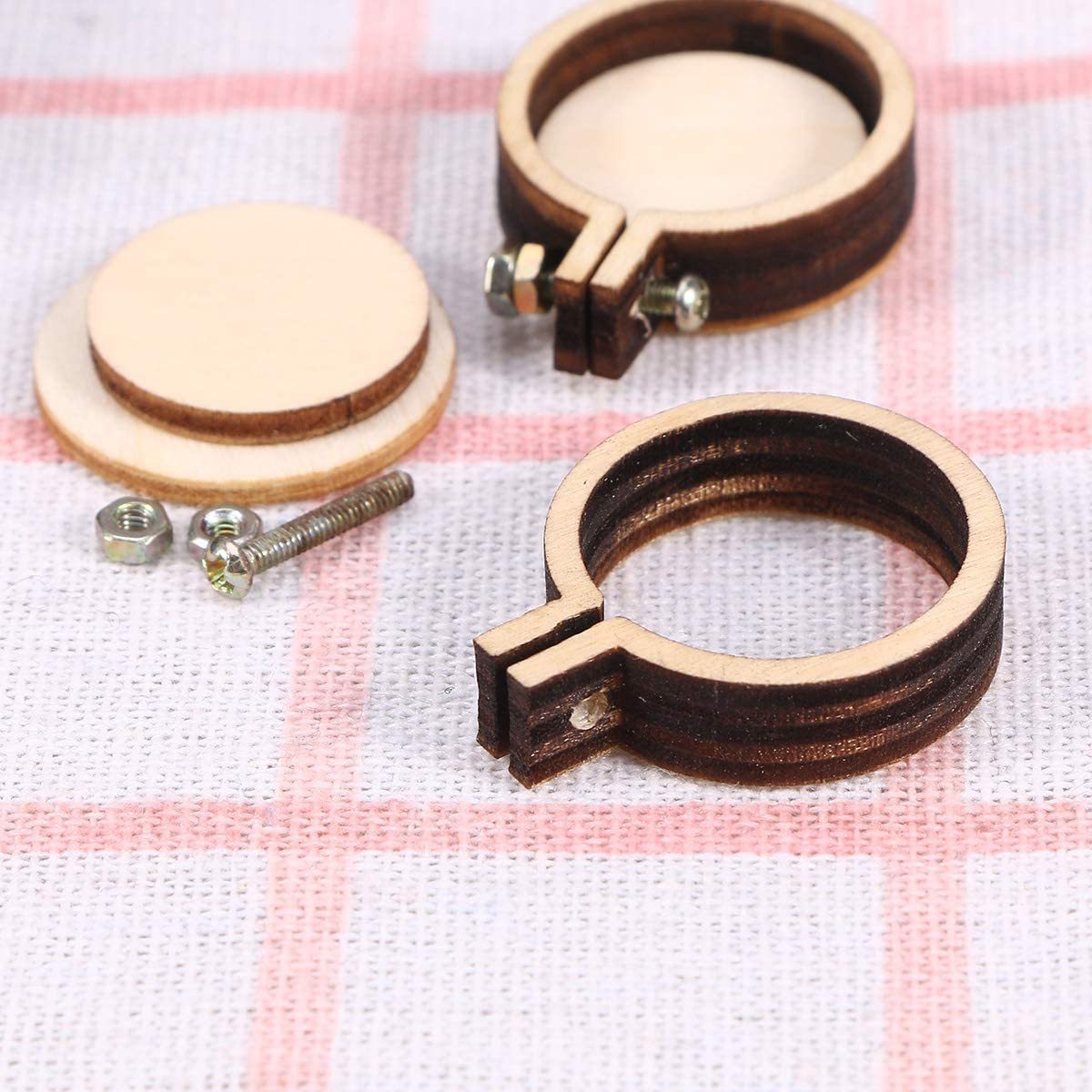 DIY Wooden Cross Stitch Hoop Mini Ring Embroidery Circle Sewing Frame