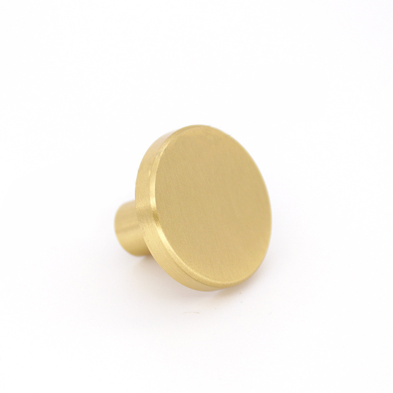 Cabinet Knobs Pure Brass Round Dresser Drawer Knobs and Pulls Simple Decorative Kitchen Cabinet Door Handles