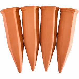 Pack Of 4 Terracotta Automatic Plant Self Watering Spikes Water Drip Irrigation System Watering Spikes for Wine Bottles  Plant