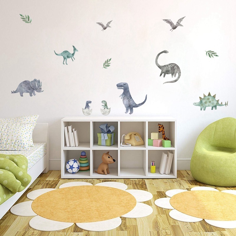 Removable Wall Decals Nursery Kids Room Baby Watercolour Dinosaur Wall Stickers