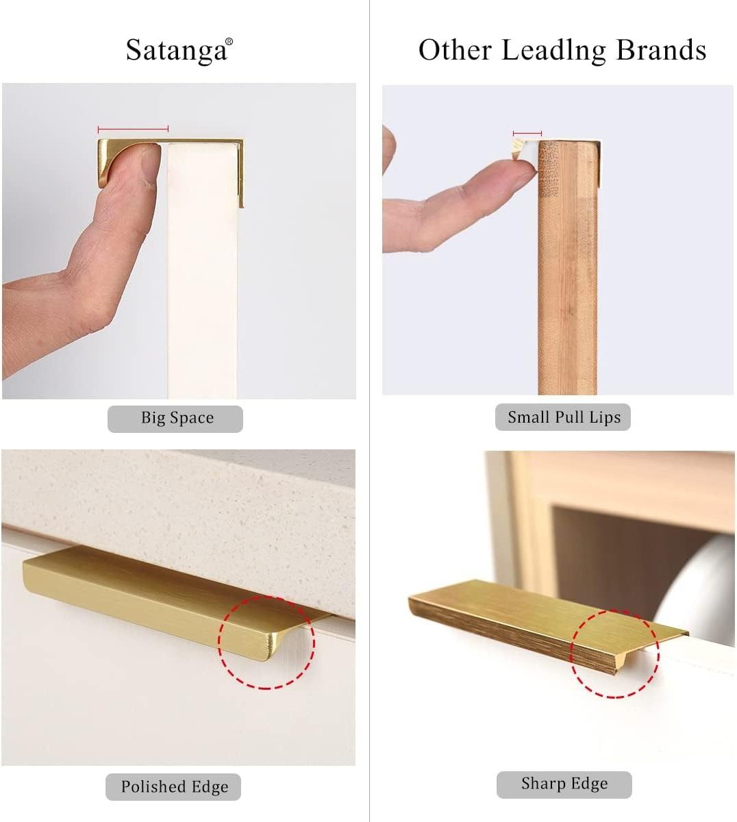 Kitchen Lip Pulls Handles Cupboard Door Cabinet Drawer Rose Brass Gold Furniture Flat Hidden Back Mount Door Handle