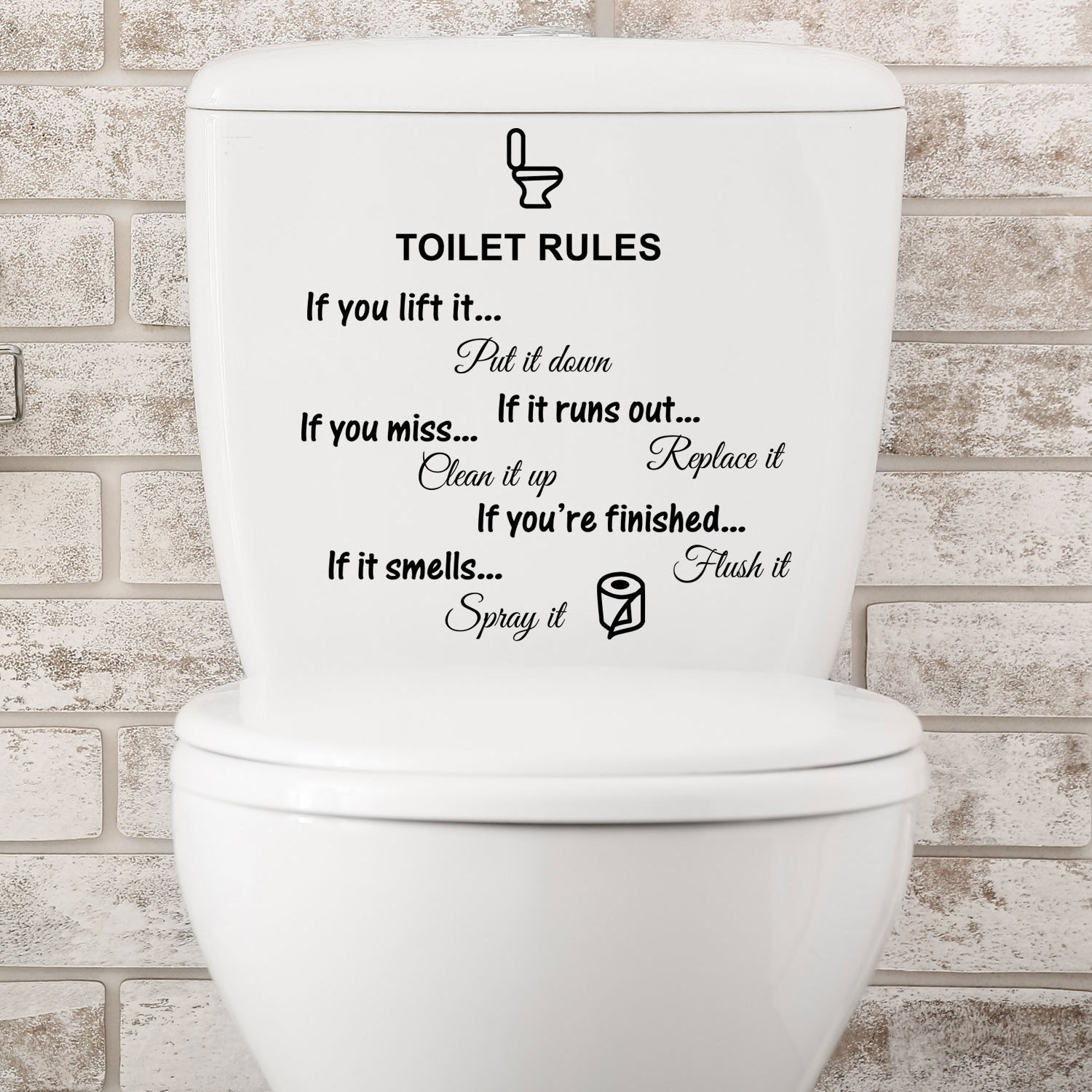 Toilet Rules Bathroom Removable Wall Sticker Vinyl Art Decals DIY Home Decoration Sticker