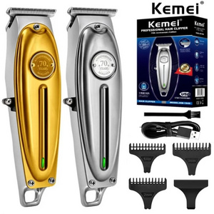 KEMEI KM 1949 Hair Clipper All Metal Men Electric Cordless Hair Trimmer 0mm Baldheaded T Blade Finish Haircut Machine