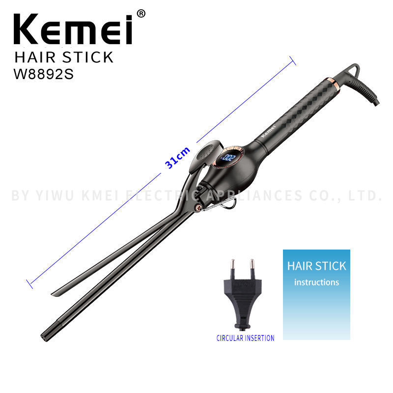 Kemei W8892S Professional 9mm Curling Iron Hair Waver Pear Flower Cone Ceramic Curling Wand Roller Beauty Salon Hair Curlers