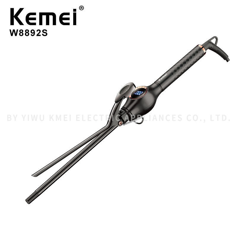 Kemei W8892S Professional 9mm Curling Iron Hair Waver Pear Flower Cone Ceramic Curling Wand Roller Beauty Salon Hair Curlers