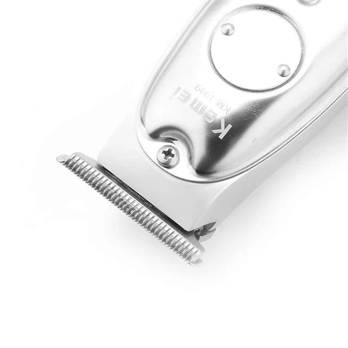 KEMEI KM 1949 Hair Clipper All Metal Men Electric Cordless Hair Trimmer 0mm Baldheaded T Blade Finish Haircut Machine