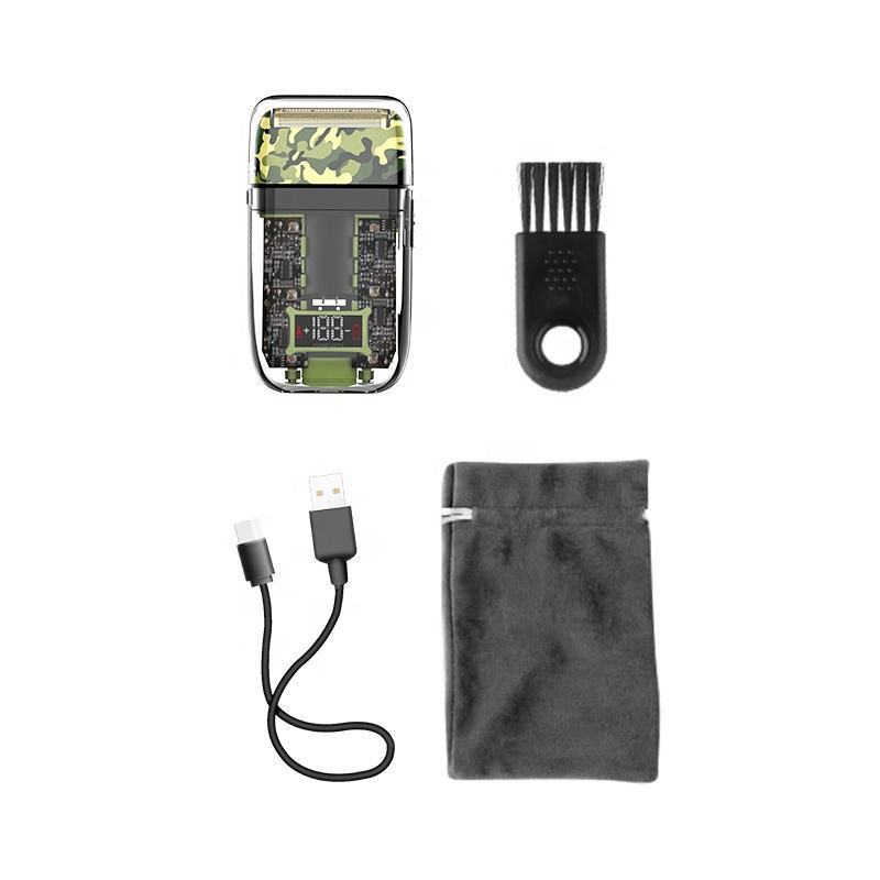 Transparent Camouflage Waterproof Electric Razor Kemei Km-Tx7 Usb Charging Men Shaving Machine Afeitadora Electrica For Men