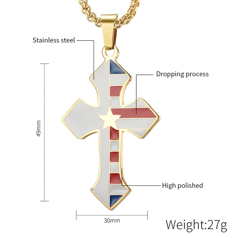 New cross pendant stainless steel flag cross jewelry making supplies big cross pendant