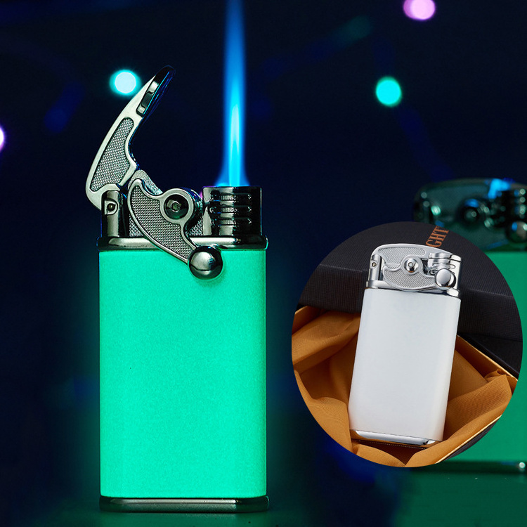 Windproof Refillable Cigar Lighter Luminous Creativity Butane Lighter Cigarette Lighter Custom Logo