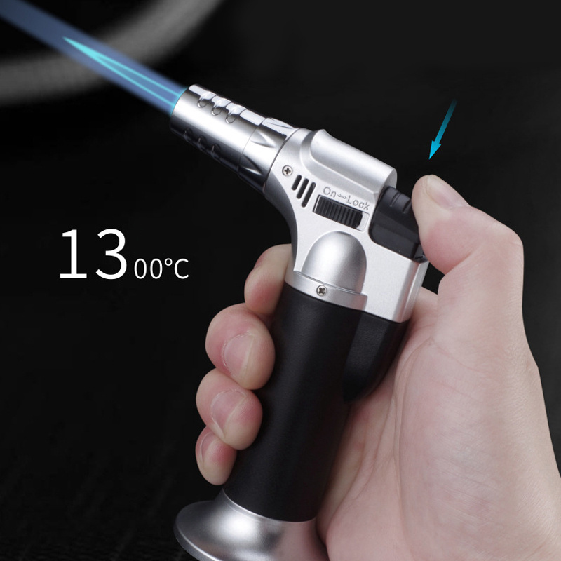 Blue flame cigar lighter high temperature welding kitchen outdoor barbecue inflatable torch lighter