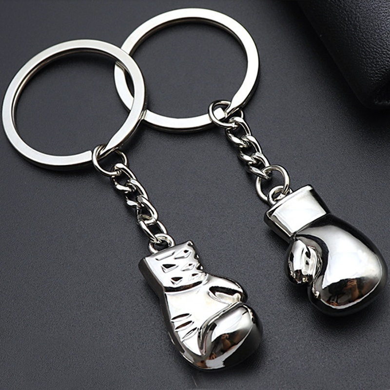 Metal Boxing Glove Key Chains Silver High Quality Key Holdler for Men Sports Key Rings Gifts Wholesale with Custom Logo