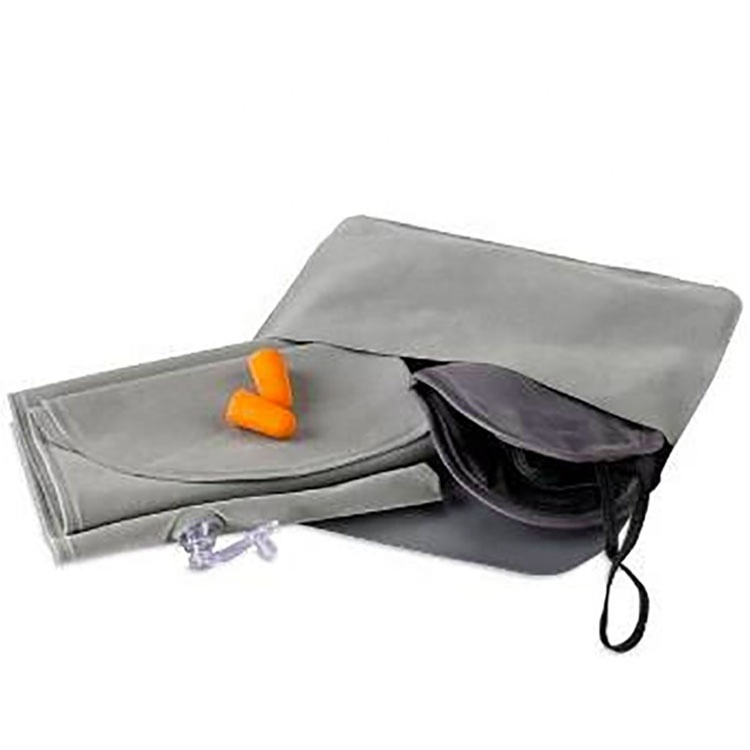 Custom Cheap Promotional Gifts Travel Comfort 3-in-1 Sleep Kit Air Inflatable Pillow with Sleep Eye Mask and Ear Plugs