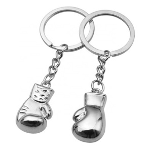 Metal Boxing Glove Key Chains Silver High Quality Key Holdler for Men Sports Key Rings Gifts Wholesale with Custom Logo