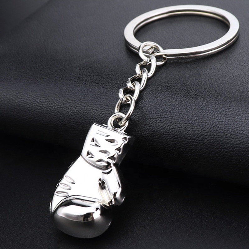 Metal Boxing Glove Key Chains Silver High Quality Key Holdler for Men Sports Key Rings Gifts Wholesale with Custom Logo