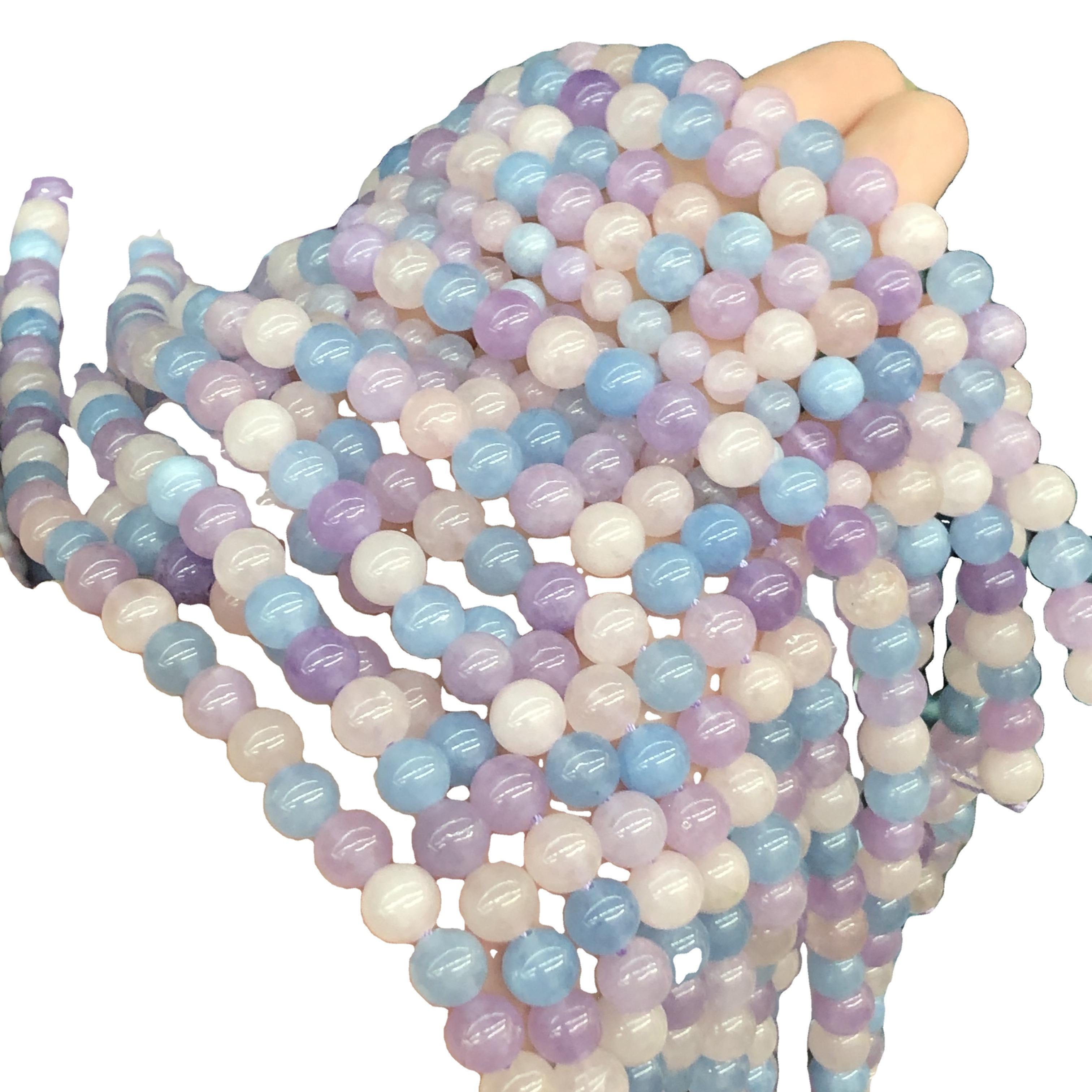 Natural stone 8mm dream lavender round beads semi-precious loose beads diy bracelet necklace accessories semi-finished wholesale