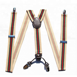 Promotion Hot Sale Y-Shape Elastic Brace Belt 4-Clips Adjustable Wedding Suspenders For Man