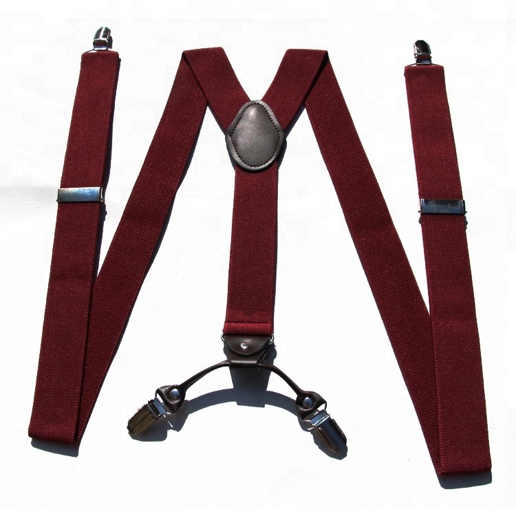 Promotion Hot Sale Y-Shape Elastic Brace Belt 4-Clips Adjustable Wedding Suspenders For Man