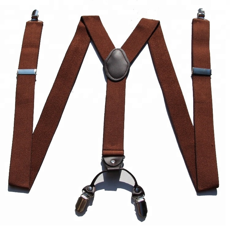 Promotion Hot Sale Y-Shape Elastic Brace Belt 4-Clips Adjustable Wedding Suspenders For Man