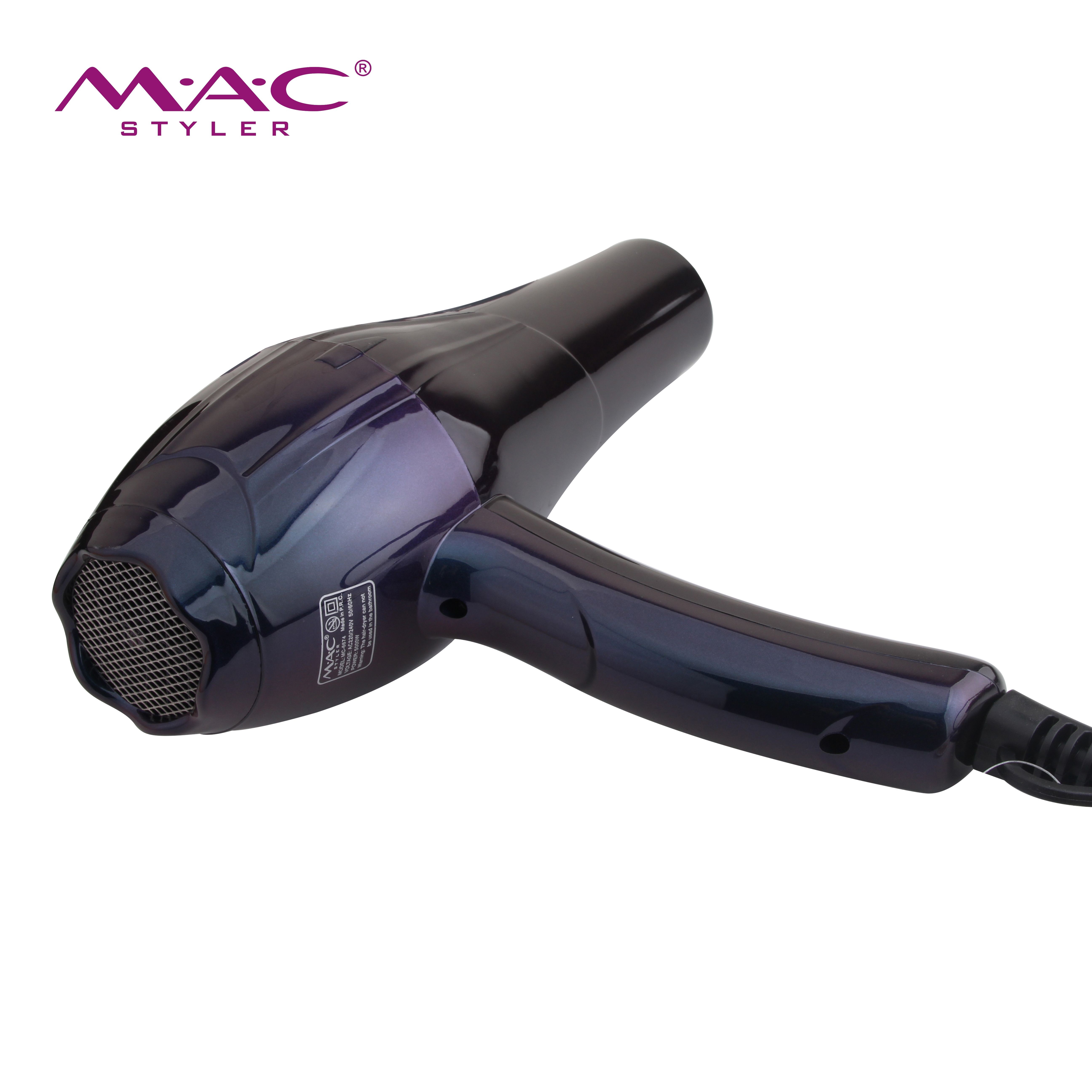 New Style Classic Blue Plastic Professional AC Motor Blower Hair dryer Exquisite Appearance High Quality Low Noise 5000w Blower