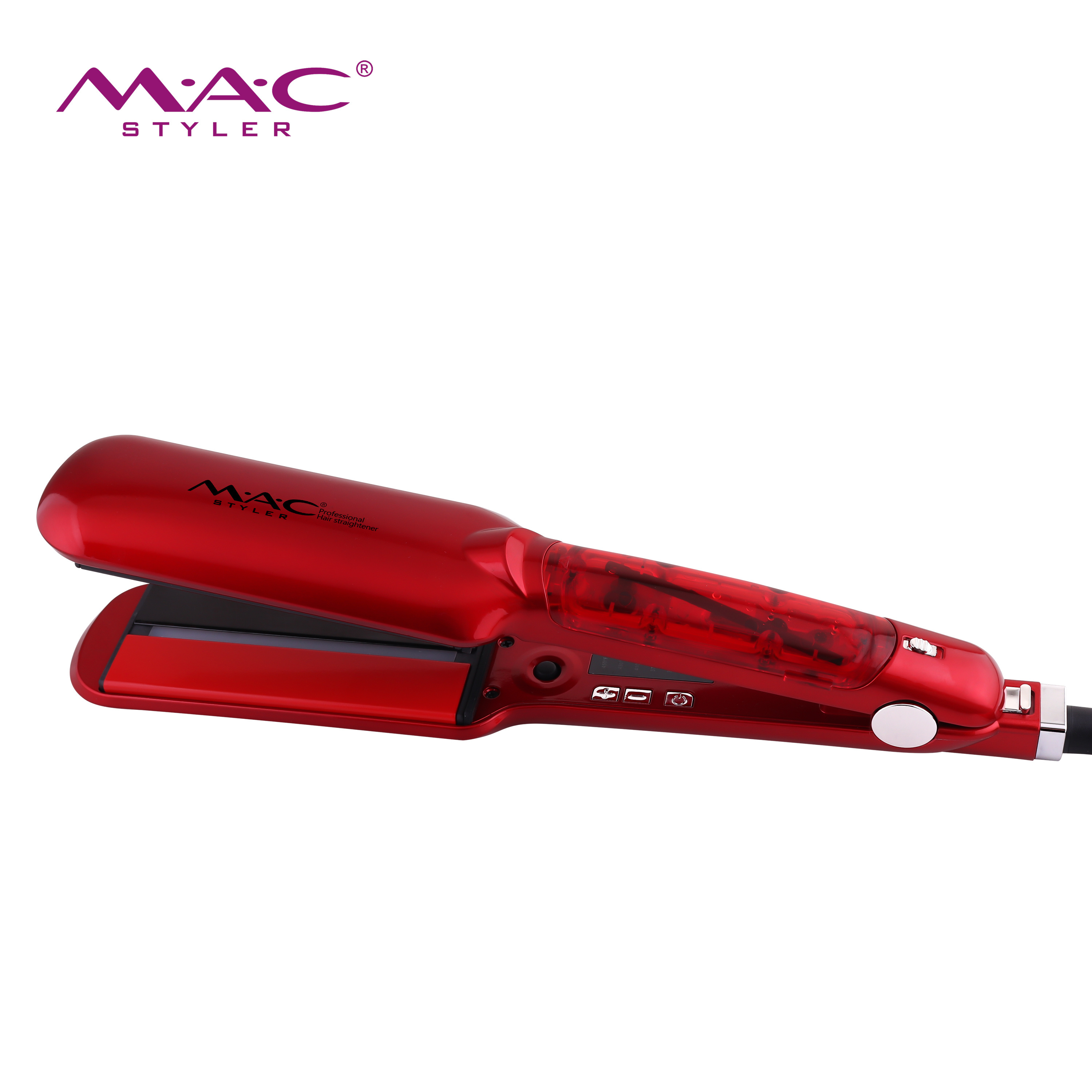 Hot Selling Infrared Heater Technology Titanium Flat Irons LCD Display Steam System With Water Tank Hair Straightener