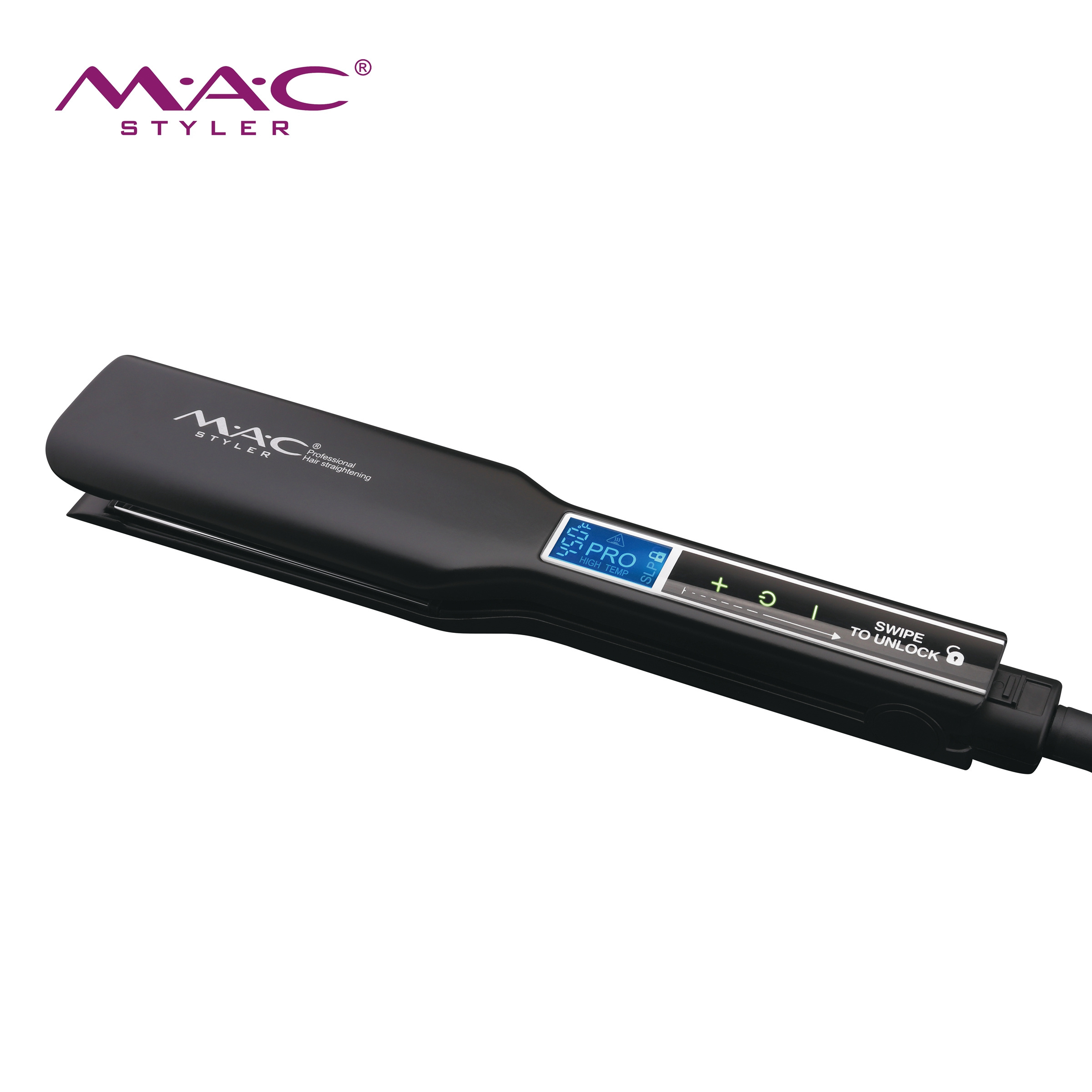 MAC 5-stage thermostat titanium iron hair straightener packed in high-quality magnetic box professional hair flat iron