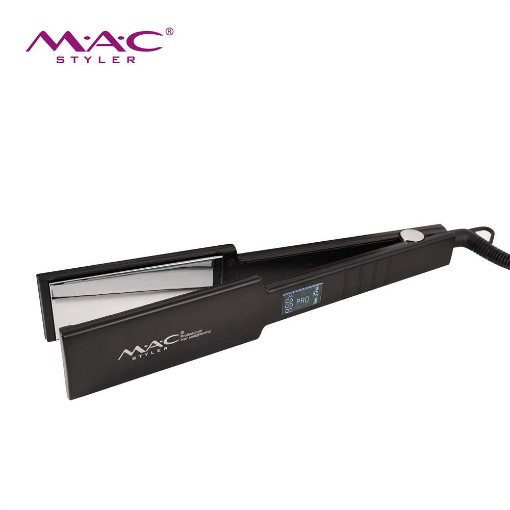 MAC Styler Wide Plate LCD Flat Iron 450F Titanium Hair Straightener Mirror Titanium Plate Black Hair Straightener