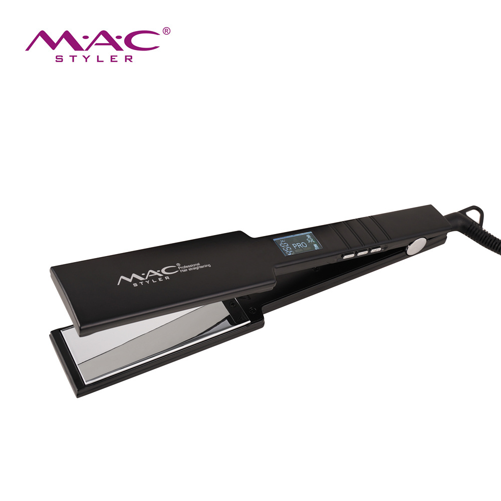 MAC Styler Wide Plate LCD Flat Iron 450F Titanium Hair Straightener Mirror Titanium Plate Black Hair Straightener