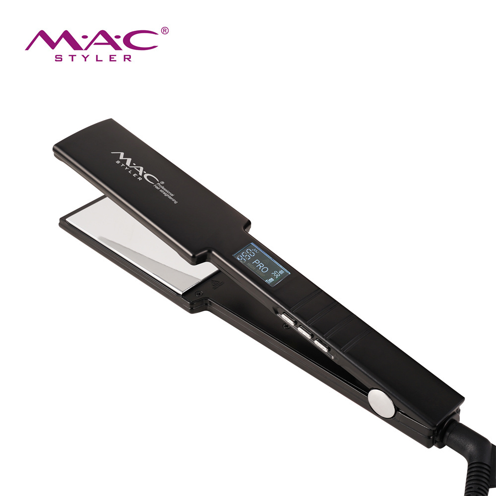 MAC Styler Wide Plate LCD Flat Iron 450F Titanium Hair Straightener Mirror Titanium Plate Black Hair Straightener