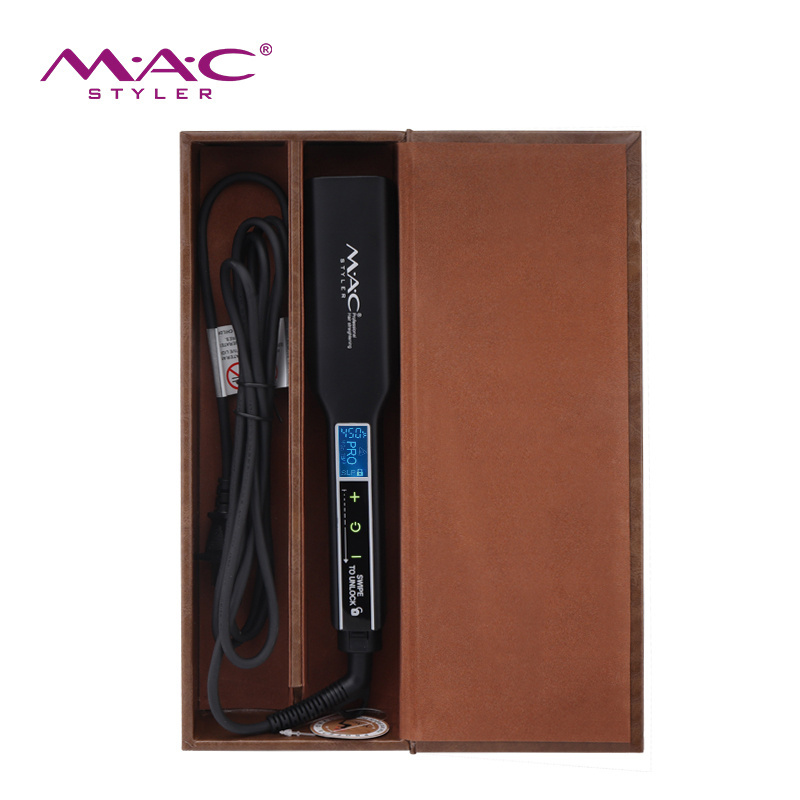 MAC 5-stage thermostat titanium iron hair straightener packed in high-quality magnetic box professional hair flat iron