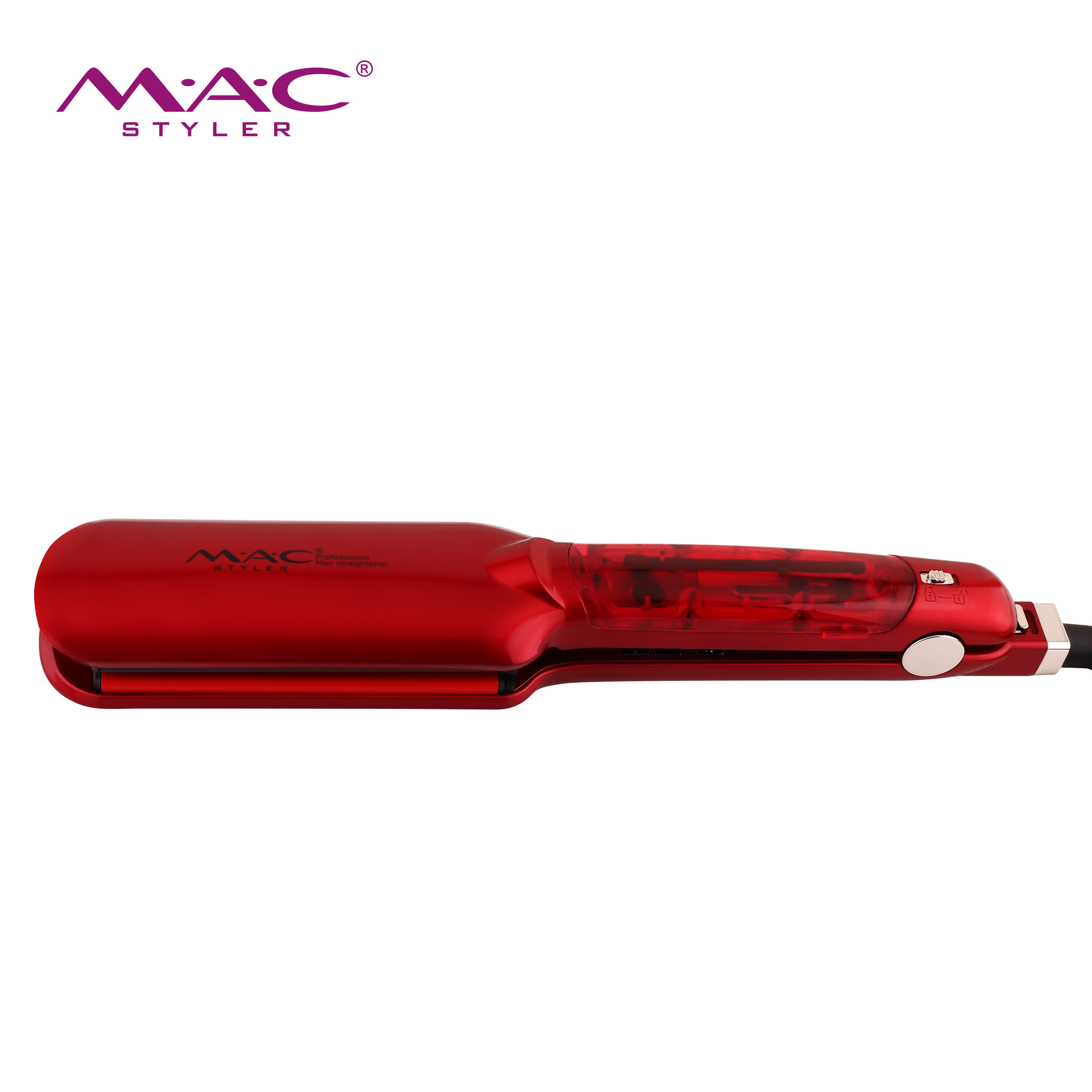 Professional Steam Titanium Flat Iron Infrared Heater Technology LCD Display With Water Tank Salon Hair Straightener