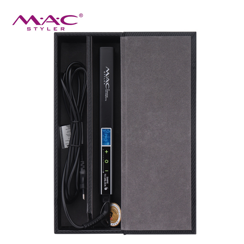 MAC Styler MCH Titanium Flat Iron 480F Planchas De Cabello Narrow Plate Black Professional Hair Straightener