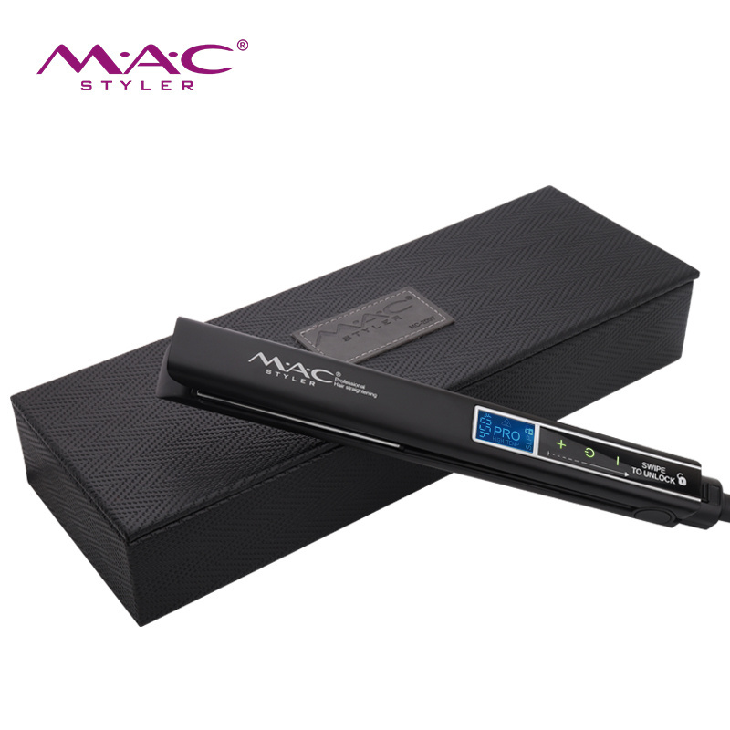 MAC Styler MCH Titanium Flat Iron 480F Planchas De Cabello Narrow Plate Black Professional Hair Straightener