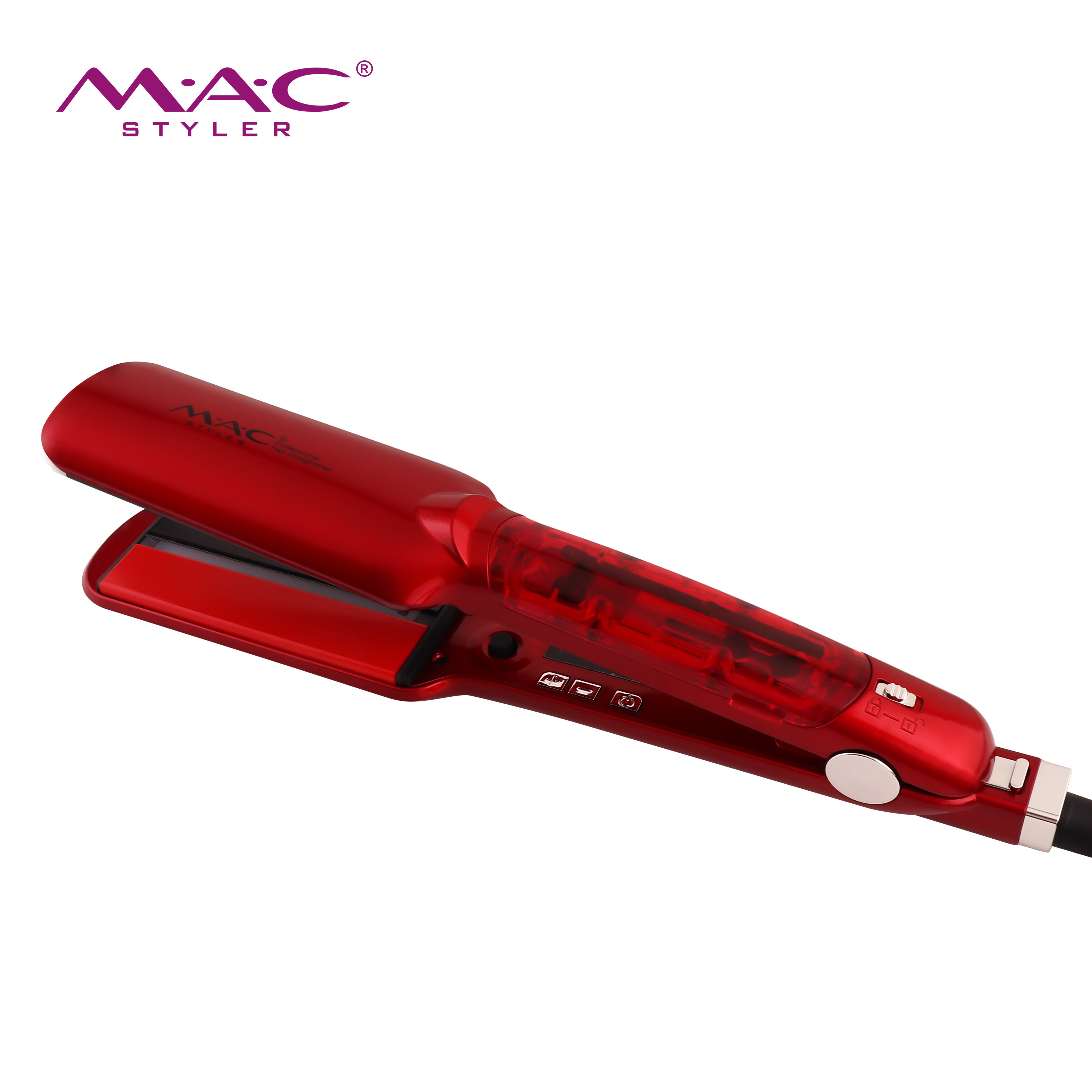 Hot Selling Infrared Heater Technology Titanium Flat Irons LCD Display Steam System With Water Tank Hair Straightener