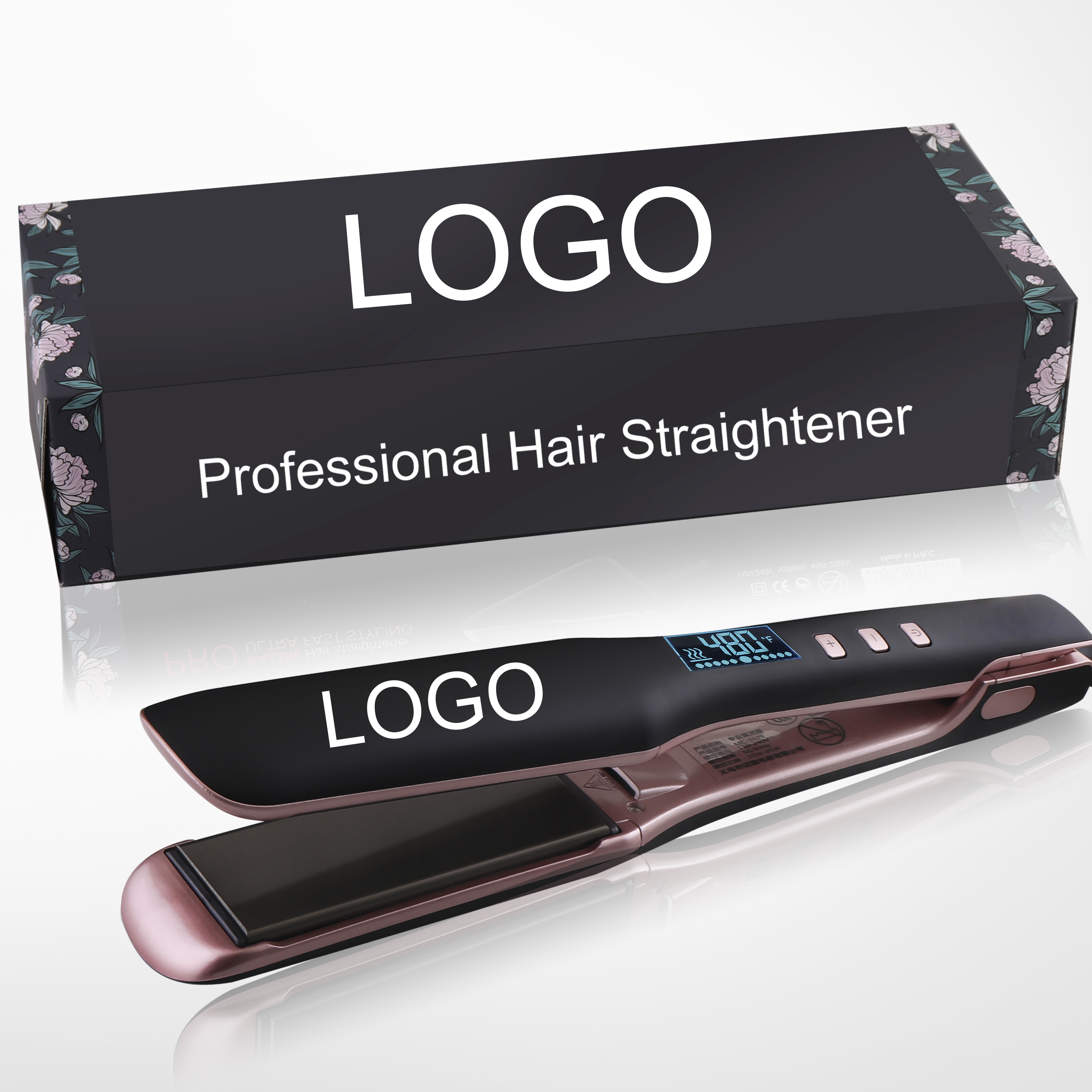 2024 Titanium Flat Irons  Salon Hotel Hair Straightener OEM Tourmaline Ceramic Flat Iron Hair Straighteners Wholesale